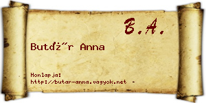 Butár Anna névjegykártya